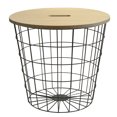 Urban Shop Wire Storage Table with Removable Wooden Top, Multiple