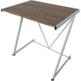 thumbnail image 1 of Urban Shop Z-shaped Wood Student Desk, Brown/White, 1 of 3