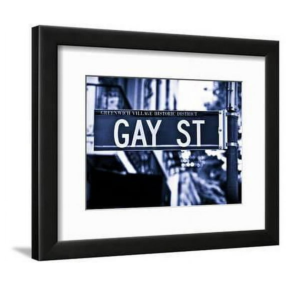 Urban Sign, Gay Street, Greenwich Village District, Manhattan, New York, Blue Light Photography, Scenic Framed Art Print Wall Art by Philippe Hugonnard Sold by Art.Com