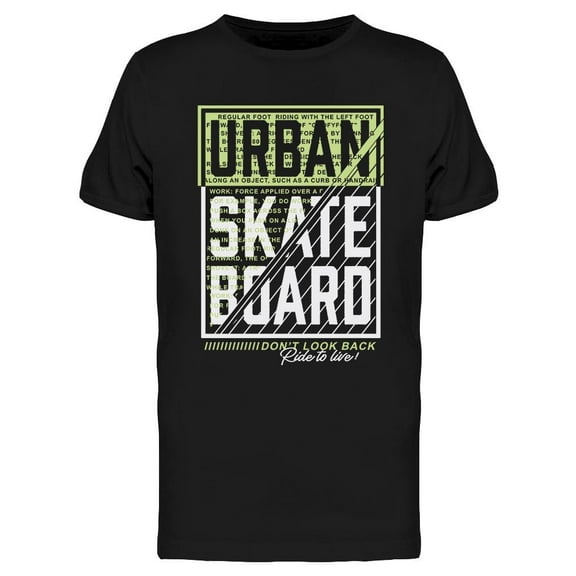 Urban Skateboard Design T-Shirt Men -Image by Shutterstock, Male XX-Large