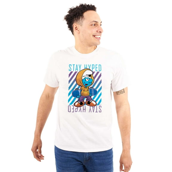 Urban Skateboard Smurf Stay Hyped Men's Graphic T Shirt Tees Brisco Brands 3X