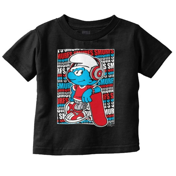 Urban Skateboard Streetwear Smurf Toddler Boy Girl T Shirt Infant Toddler Brisco Brands 6M