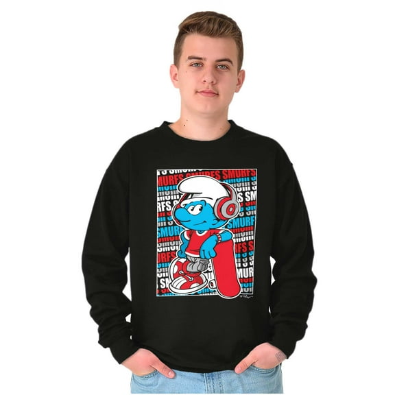 Urban Skateboard Streetwear Smurf Unisex Plus Size Sweatshirt Brisco Brands 4X