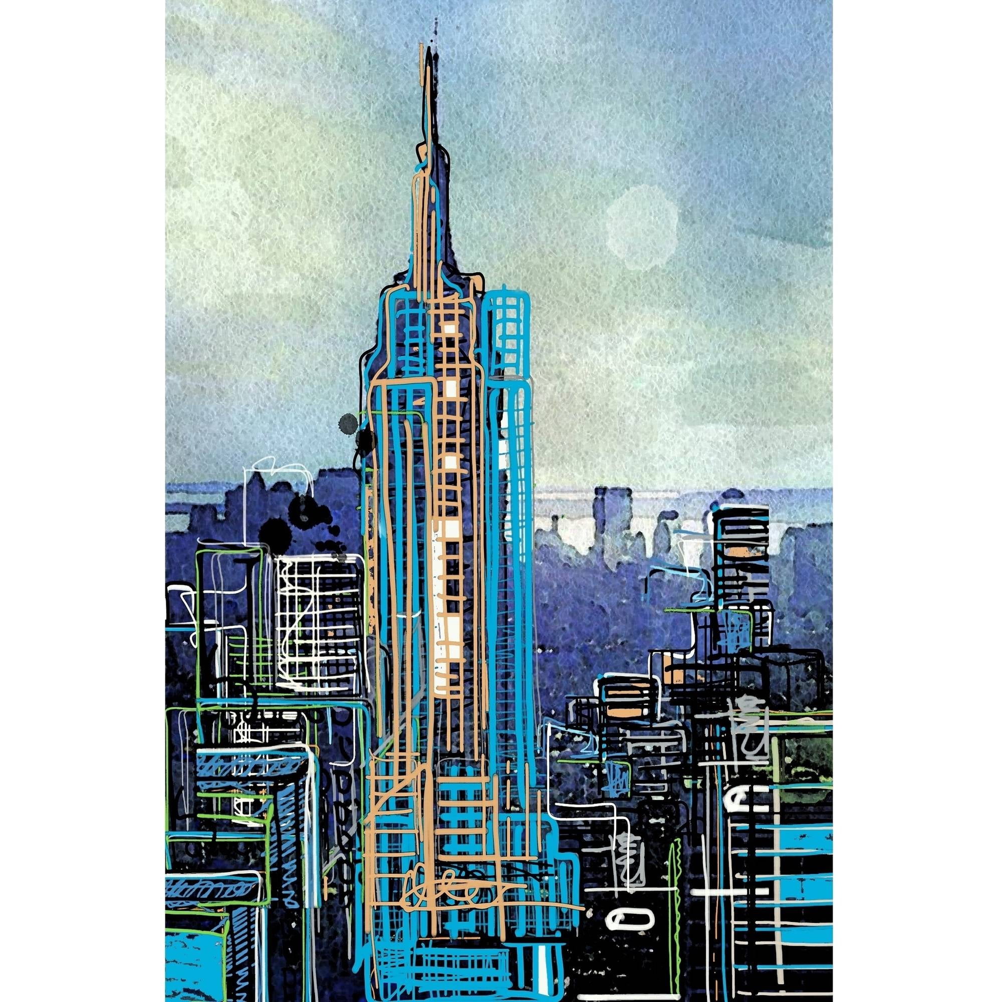 Urban Sketch Monday PM Painting Print on Wrapped Canvas