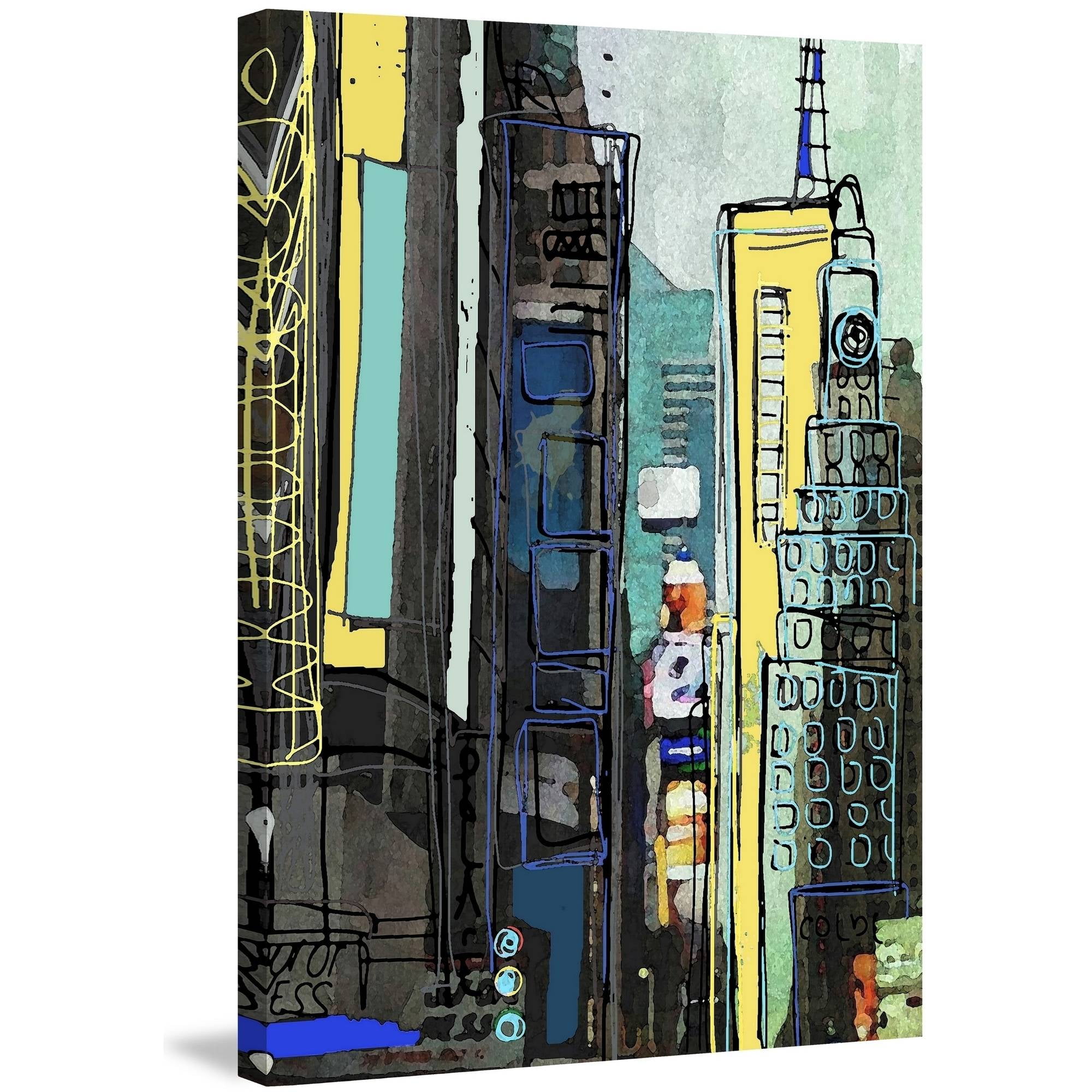 Urban Sketch Monday Painting Print on Wrapped Canvas