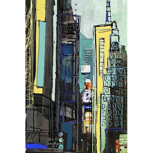 Urban Sketch Monday Painting Print on Wrapped Canvas