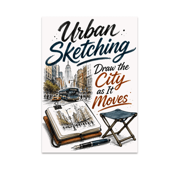 Urban Sketching Draw the City as It Moves - Art Enthusiast - 13x19 Poster Print
