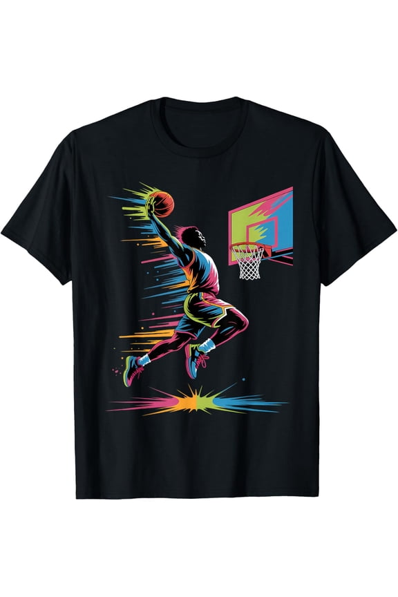 Urban Slam Dunk Art | Abstract Drip Basketball Graphic Only T-Shirt