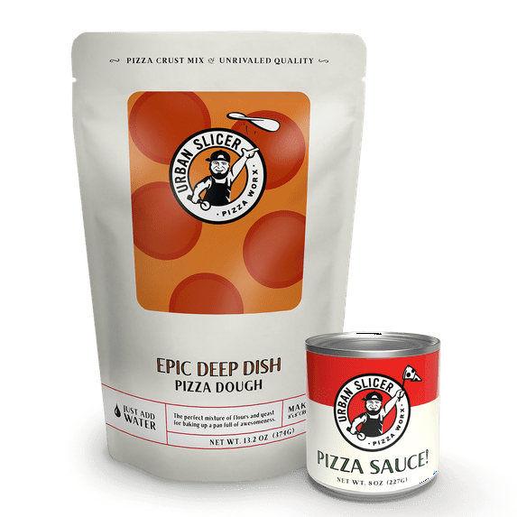 Urban Slicer - Pizza Kit - 1 Bag Detroit Deep Dish Style Crust - 1 Pizza Sauce