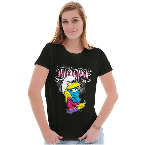 Urban Smurfette Dope Cartoon Attitude Women's T Shirt Ladies Tee Brisco Brands S