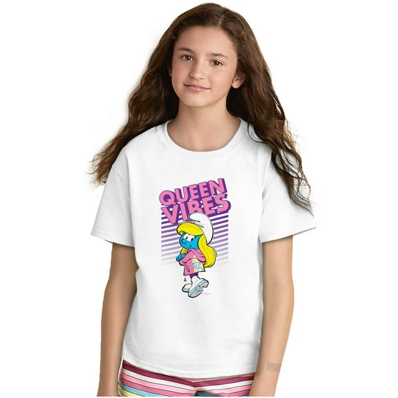 Urban Smurfette Queen Vibes Cartoon Girls Kids T Shirt Tees Teen Brisco Brands S