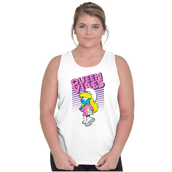 Urban Smurfette Queen Vibes Cartoon Women Plus Size Tank Top Brisco Brands 2X