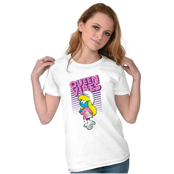 Urban Smurfette Queen Vibes Cartoon Women's T Shirt Ladies Tee Brisco Brands S