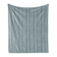 thumbnail image 1 of Urban Soft Flannel Fleece Throw Blanket, Residential Pattern Window Lifestyle Apartment Modern Times People, Cozy Plush for Indoor and Outdoor Use, 50" x 60", Pale Blue and Dark Sepia, by Ambesonne, 1 of 5