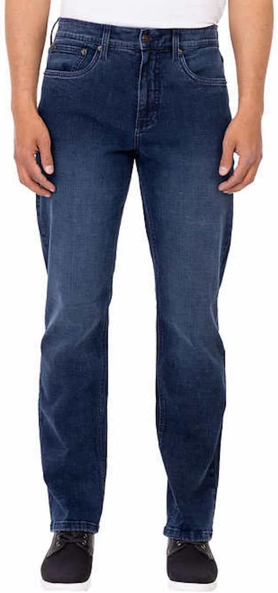 Urban Star Men's Jeans Relaxed Fit Straight Leg Stretch (Dark Blue