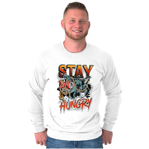 Urban Stay Hungry Attitude Dogs Long Sleeve TShirt Men Women Brisco Brands S