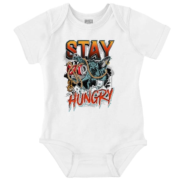 Urban Stay Hungry Attitude Dogs Romper Boys or Girls Infant Baby Brisco Brands 24M