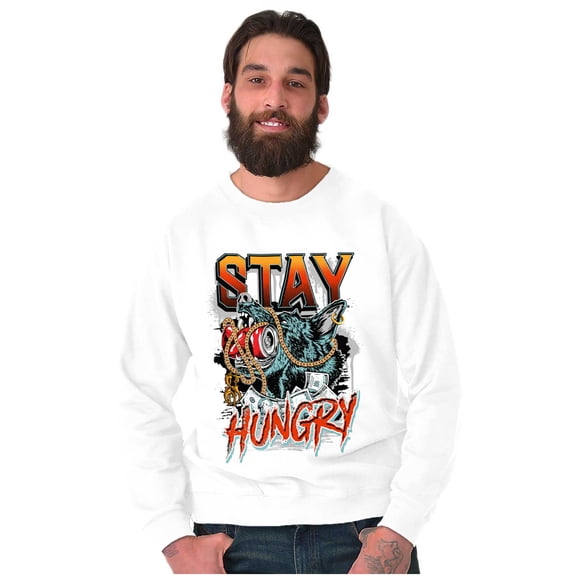 Urban Stay Hungry Attitude Dogs Unisex Plus Fleece Graphic Sweatshirt Brisco Brands 4X