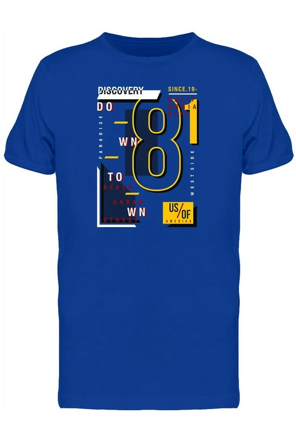 Urban Street 8 Number Graphic T-Shirt Men -Image by Shutterstock, Male x-Large