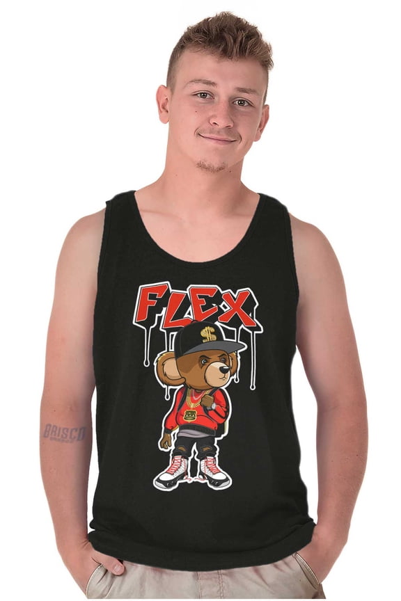 Urban Streetwear Flex Teddy Bear Plus Size Graphic Tank Top Brisco Brands 2X