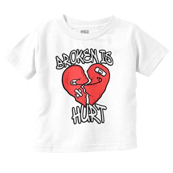 Urban Streetwear Heart Broken is Hurt Toddler Boy Girl T Shirt Infant Toddler Brisco Brands 6M