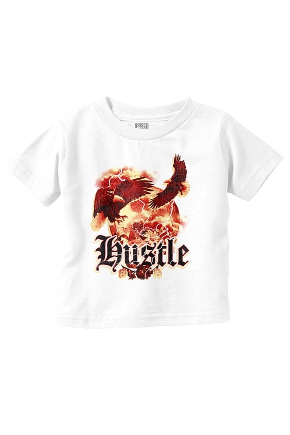 Urban Streetwear Hustle Bald Eagles Toddler Boy Girl T Shirt Infant Toddler Brisco Brands 4T