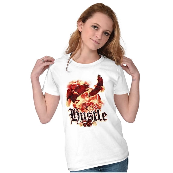 Urban Streetwear Hustle Bald Eagles Womens Slim Fit Graphic Tee Brisco Brands S