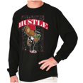 thumbnail image 1 of Urban Streetwear Hustle Teddy Bear Long Sleeve TShirt Men Women Brisco Brands S, 1 of 6