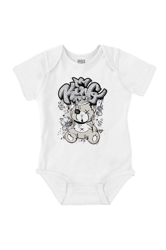 Urban Streetwear King Teddy Bear Romper Boys or Girls Infant Baby Brisco Brands 24M