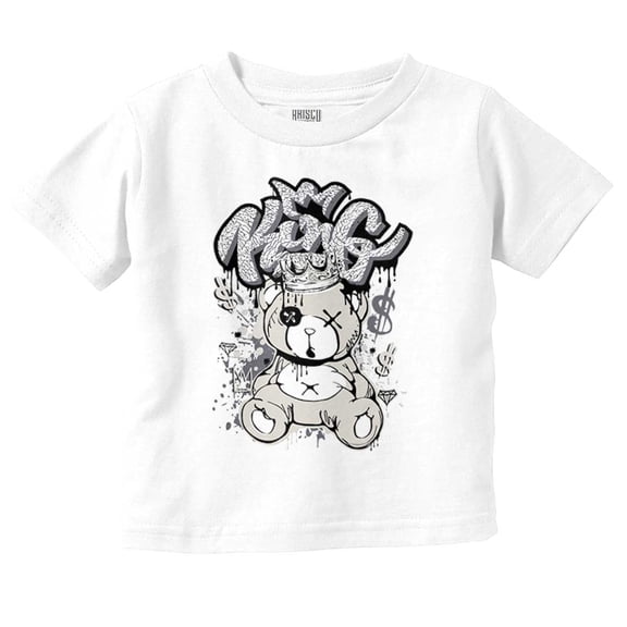 Urban Streetwear King Teddy Bear Toddler Boy Girl T Shirt Infant Toddler Brisco Brands 6M