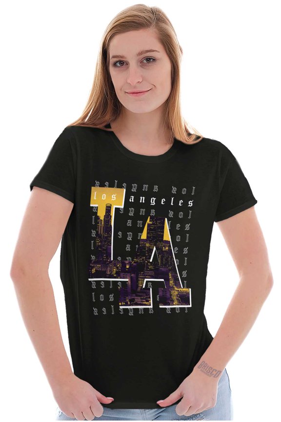 Urban Streetwear Los Angeles LA CA Womens Slim Fit Graphic Tee Brisco Brands M