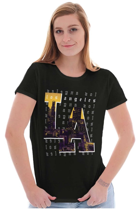 Urban Streetwear Los Angeles LA CA Womens Slim Fit Graphic Tee Brisco Brands S