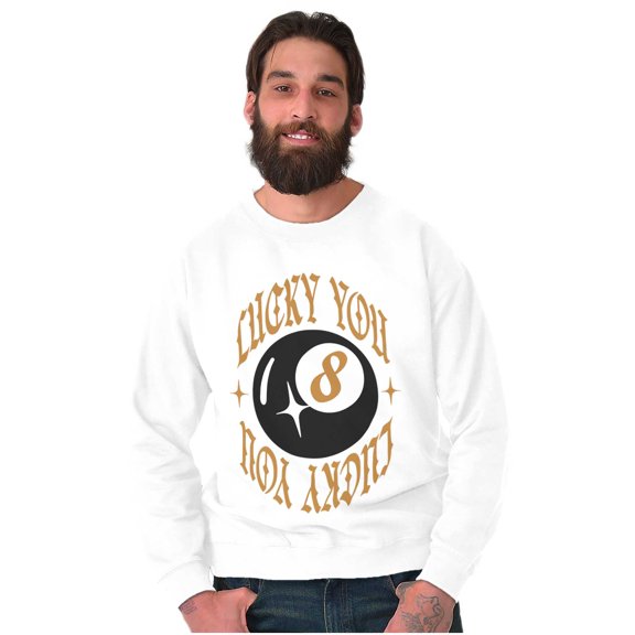 Urban Streetwear Lucky You 8 Ball Sweatshirt for Men or Women Brisco Brands S