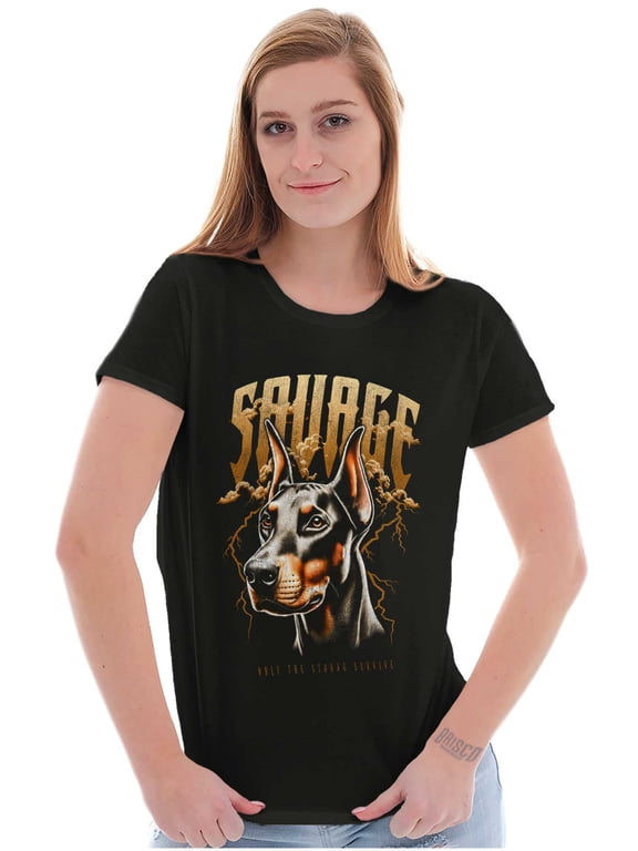 Urban Streetwear Savage Alpha Dog Womens Slim Fit Graphic Tee Brisco Brands X