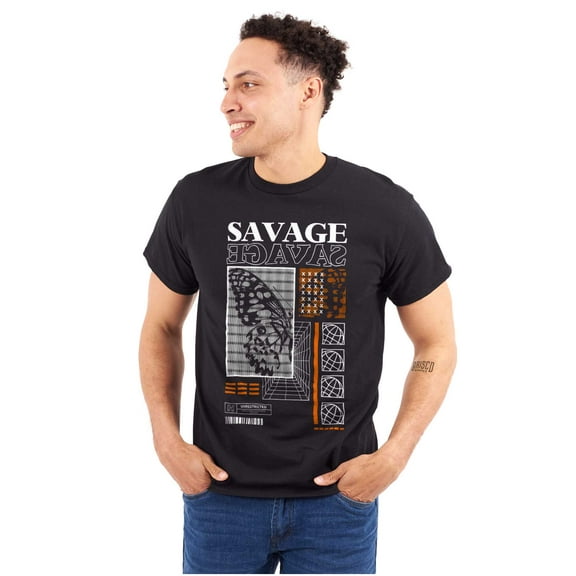 Urban Streetwear Savage Butterfly Men's Graphic T Shirt Tees Brisco Brands S