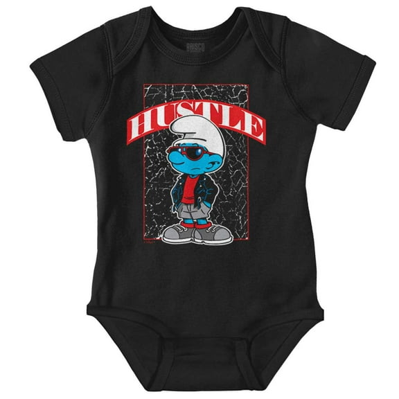 Urban Streetwear Smurf Hustle Cartoon Romper Boys or Girls Infant Baby Brisco Brands 18M