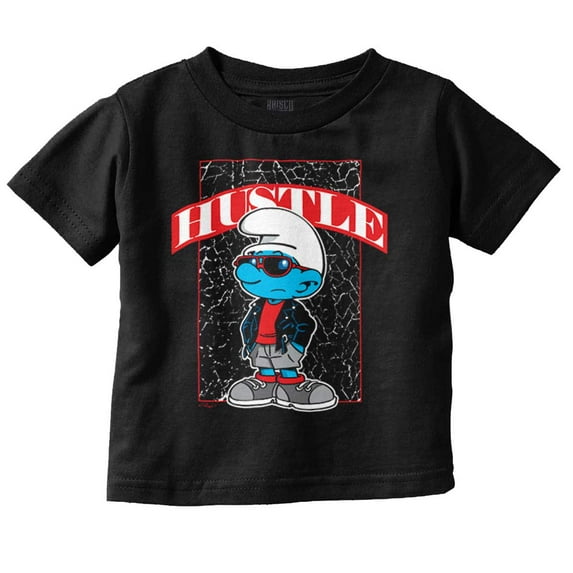 Urban Streetwear Smurf Hustle Cartoon Toddler Boy Girl T Shirt Infant Toddler Brisco Brands 6M
