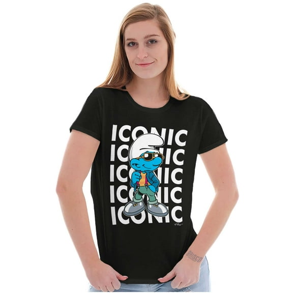 Urban Streetwear Smurf Iconic Cartoon Women's T Shirt Ladies Tee Brisco Brands L