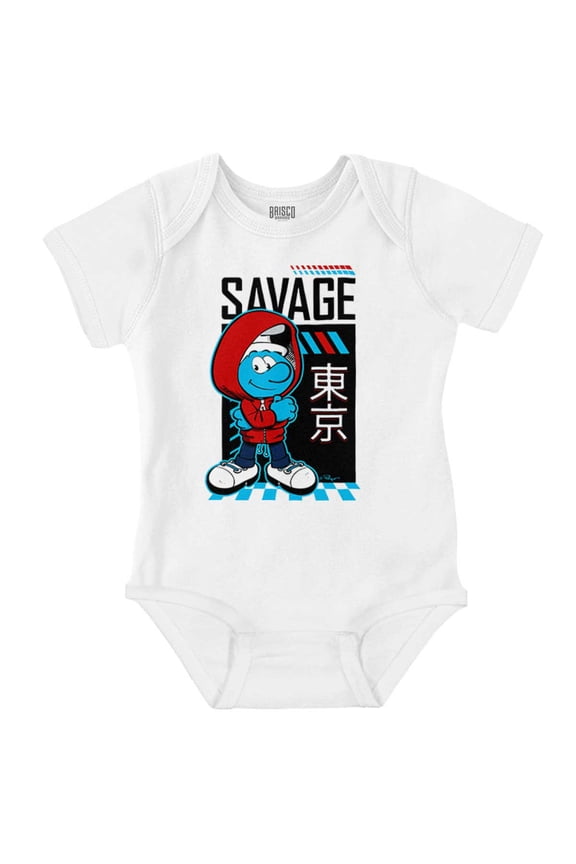 Urban Streetwear Smurf Kanji Savage Romper Boys or Girls Infant Baby Brisco Brands 18M