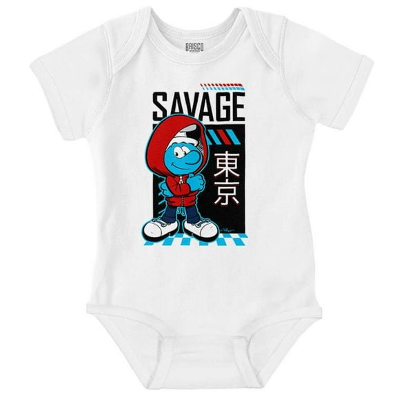 Urban Streetwear Smurf Kanji Savage Romper Boys or Girls Infant Baby Brisco Brands NB