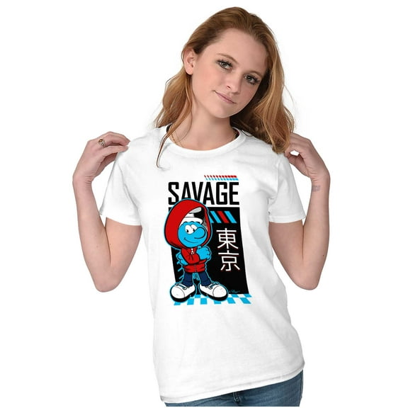 Urban Streetwear Smurf Kanji Savage Women's T Shirt Ladies Tee Brisco Brands M