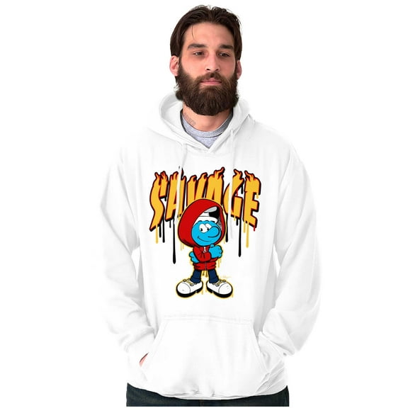 Urban Streetwear Smurf Savage Cartoon Hoodie Sweatshirt Women Men Brisco Brands L