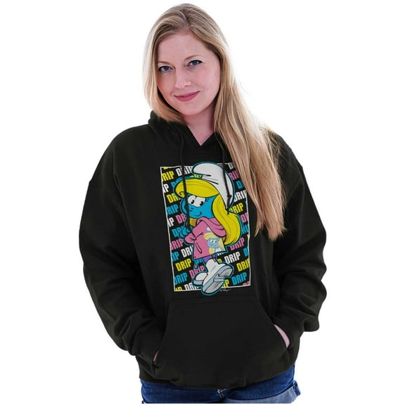 Urban Streetwear Smurfette Drip Women Plus Size Graphic Pullover Hoodie Brisco Brands 4X
