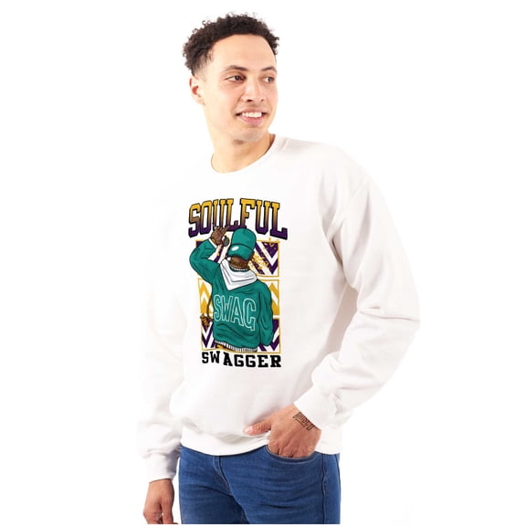 Urban Streetwear Soulful Swagger Men's Big & Tall Crewneck Sweatshirt Brisco Brands 4X