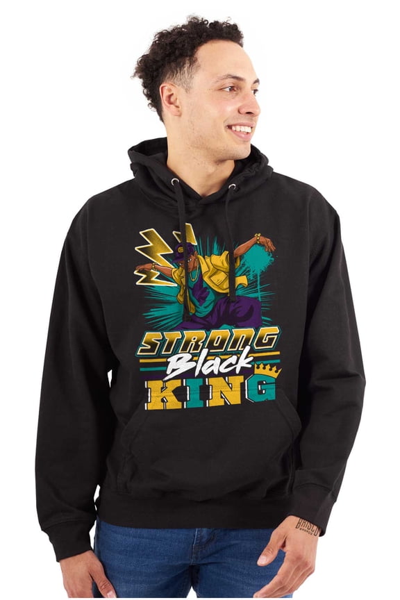Urban Streetwear Strong Black King Hoodie Hooded Sweatshirt Men Brisco Brands S