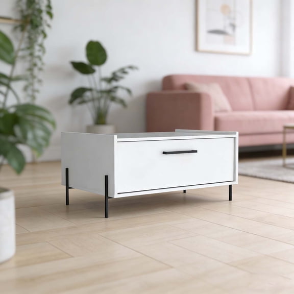 Urban-Style Rectangle Coffee Table Modern Accent Piece for Living Room & Home Office