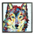 thumbnail image 1 of Urban Style Wolf Abstract Animals & Insects Painting Black Framed Art Print Wall Art, 1 of 7