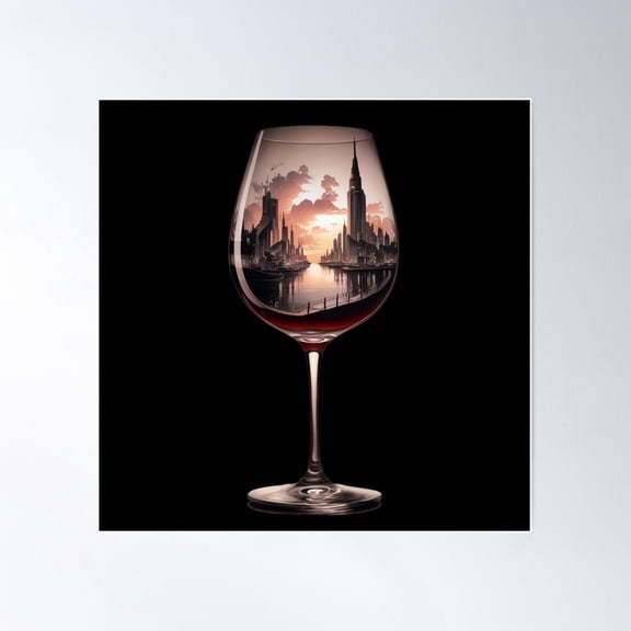 Urban Sunset Sipping Poster Wall Art, Modern Wall Decor For Living Room Bedroom, 30x30 UNFRAMED