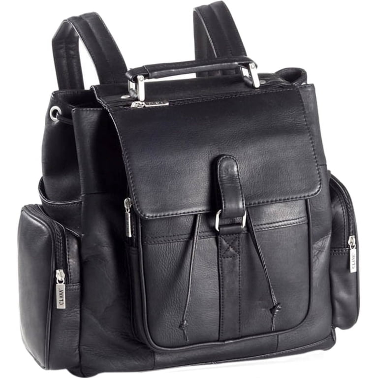 clava leather backpack Rucksack - Personalized for Men & Women This luxurious leather backpack offers storage for all of your most important items and rugged style with a touch of sophistication for casual or professional use Clava Black Pebbled Leather Backpack