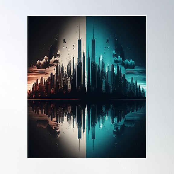 Urban-Symmetrical-Background-Image_1948230 Poster Wall Art, Modern Wall Decor For Living Room Bedroom, 8x12 UNFRAMED